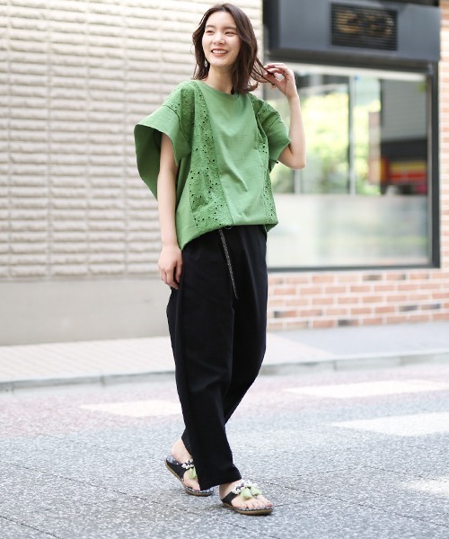 チチカカ（チチカカ）の「USAコットンxPETリサイクル プルオーバー（Tシャツ/カットソー・レディース・ホワイト/ブラック/グリーン・FREE）」の19枚目の写真