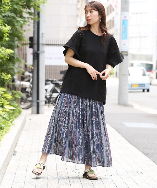 チチカカ（チチカカ）の「USAコットンxPETリサイクル プルオーバー（Tシャツ/カットソー・レディース・ホワイト/ブラック/グリーン・FREE）」の8枚目の写真