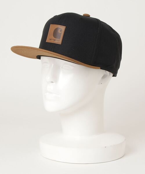 Carhartt WIP（カーハートダブリューアイピー）の「LOGO CAP BI-COLORED（キャップ・メンズ・ブラック/ブラウン・ONE SIZE）」の2枚目の写真