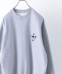 SHIPS any: NOKO アニマル エンブレム クルーネック スウェット グレー ◇