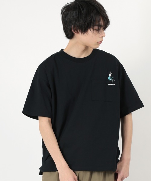 PLAYBOY(プレイボーイ)の「【PLAY BOY/プレイボーイ】オーバーサイズ バルーンラビットポケットTシャツ(Tシャツ/カットソー・メンズ・ブラック系その他/グリーン/ホワイト系その他/ホワイト/アッシュグレー/ブラック・L/M)」の5枚目の写真