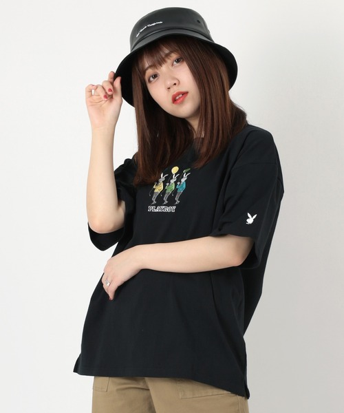 PLAYBOY(プレイボーイ)の「【PLAY BOY/プレイボーイ】オーバーサイズ バルーンラビットポケットTシャツ(Tシャツ/カットソー・メンズ・ブラック系その他/グリーン/ホワイト系その他/ホワイト/アッシュグレー/ブラック・L/M)」の4枚目の写真