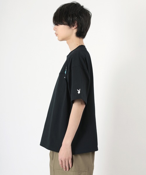 PLAYBOY(プレイボーイ)の「【PLAY BOY/プレイボーイ】オーバーサイズ バルーンラビットポケットTシャツ(Tシャツ/カットソー・メンズ・ブラック系その他/グリーン/ホワイト系その他/ホワイト/アッシュグレー/ブラック・L/M)」の9枚目の写真