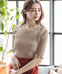 Julia Boutique（ジュリアブティック）の「2WAYネックリブニットトップス/21002（ニット/セーター）」