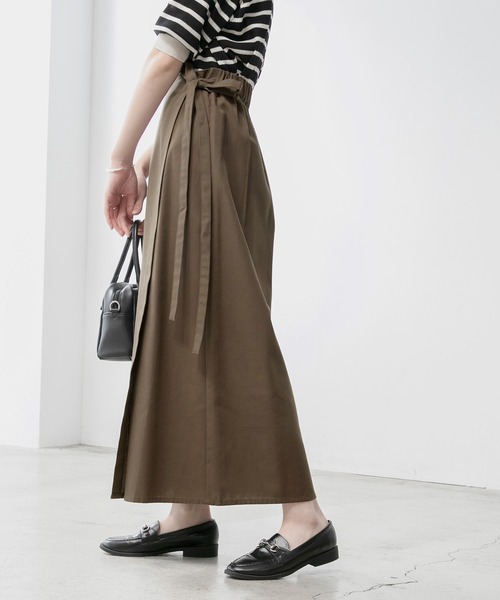 BONLECILL(ボンルシール)の「リネンライクサイドリボンラップスカート(スカート・レディース・ブラウン/バーガンディー/アイボリー・FREE)」の9枚目の写真
