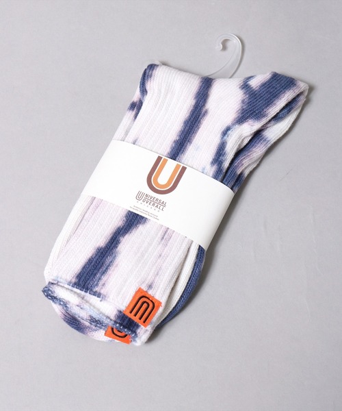 UNIVERSAL OVERALL（ユニバーサルオーバーオール）の「(LG)【UNIVERSAL OVERALL】タイダイ染め(むら染め) クルー ソックス（ソックス/靴下・メンズ・イエロー/オレンジ/ブラック/ネイビー/パープル/レモンイエロー/ミント/ブルー/グレー/カーキ・25-27CM/23-25cm）」の12枚目の写真