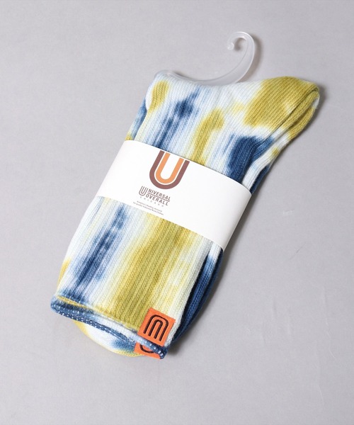 UNIVERSAL OVERALL（ユニバーサルオーバーオール）の「(LG)【UNIVERSAL OVERALL】タイダイ染め(むら染め) クルー ソックス（ソックス/靴下・メンズ・イエロー/オレンジ/ブラック/ネイビー/パープル/レモンイエロー/ミント/ブルー/グレー/カーキ・25-27CM/23-25cm）」の14枚目の写真
