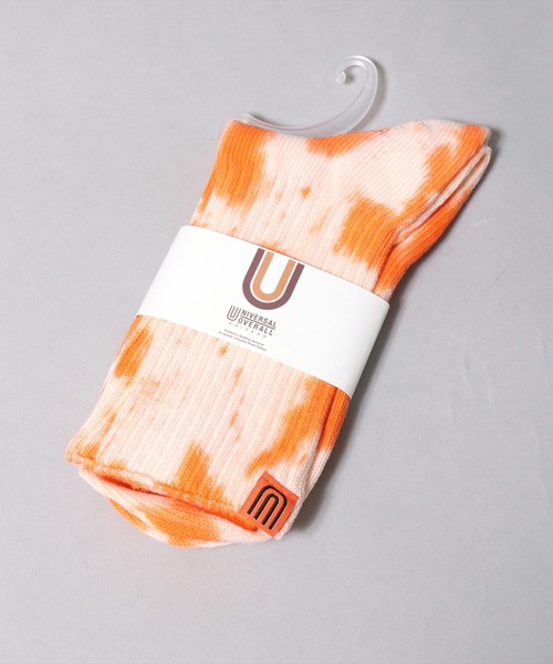 UNIVERSAL OVERALL（ユニバーサルオーバーオール）の「(LG)【UNIVERSAL OVERALL】タイダイ染め(むら染め) クルー ソックス（ソックス/靴下・メンズ・イエロー/オレンジ/ブラック/ネイビー/パープル/レモンイエロー/ミント/ブルー/グレー/カーキ・25-27CM/23-25cm）」の15枚目の写真