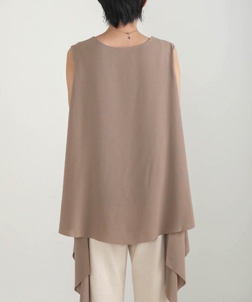 Bou Jeloud（ブージュルード）の「Aラインノースリーブチュニック（シャツ/ブラウス・レディース・ブラック/オフホワイト/グリーン/モカ・38）」の20枚目の写真