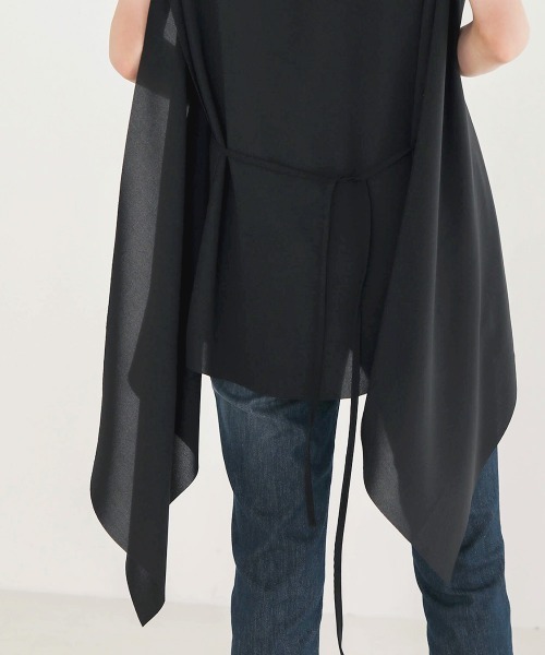 Bou Jeloud（ブージュルード）の「Aラインノースリーブチュニック（シャツ/ブラウス・レディース・ブラック/オフホワイト/グリーン/モカ・38）」の15枚目の写真