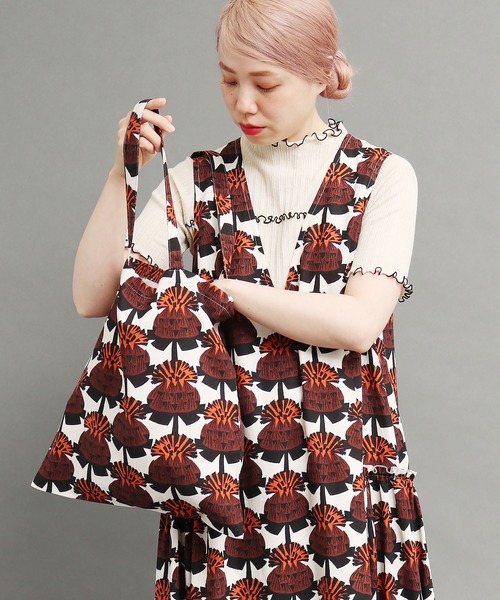 peu pres（プープレ）の「紅花プリント トートバッグ（トートバッグ  