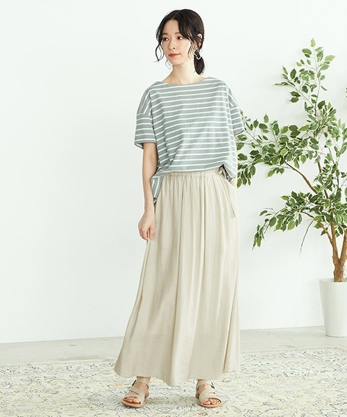 ONIGIRI（オニギリ）の「ワッシャー加工　ギャザースカート（スカート・レディース・チャコール/ベージュ/ターコイズブルー/イエロー・MEDIUM/LARGE）」の14枚目の写真