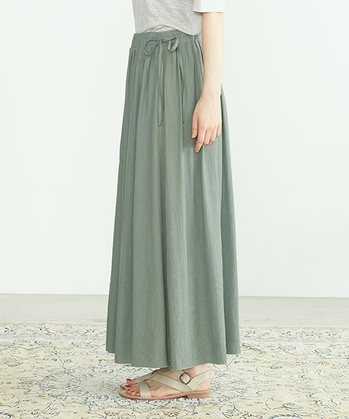 ONIGIRI（オニギリ）の「ワッシャー加工　ギャザースカート（スカート・レディース・チャコール/ベージュ/ターコイズブルー/イエロー・MEDIUM/LARGE）」の8枚目の写真