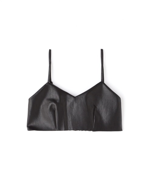 FREE'S MART（フリーズマート）の「フェイクレザービスチェ（シャツ/ブラウス・レディース・ホワイト/ブラック・FREE）」の2枚目の写真