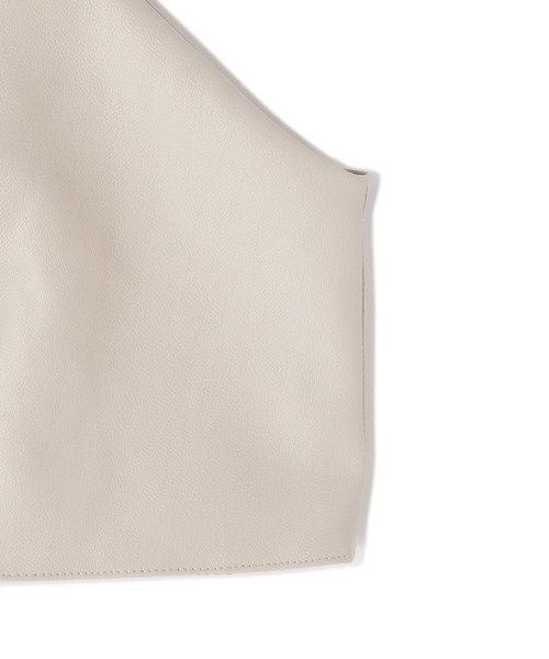 FREE'S MART（フリーズマート）の「フェイクレザービスチェ（シャツ/ブラウス・レディース・ホワイト/ブラック・FREE）」の12枚目の写真