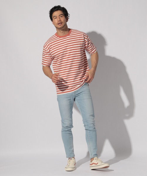 BAYFLOW(ベイフロー)の「WEB限定 ボーダーTEE S/S(Tシャツ/カットソー・メンズ・ベージュ/マルーン/ダークオレンジ/ライトブルー・LARGE/MEDIUM)」の20枚目の写真