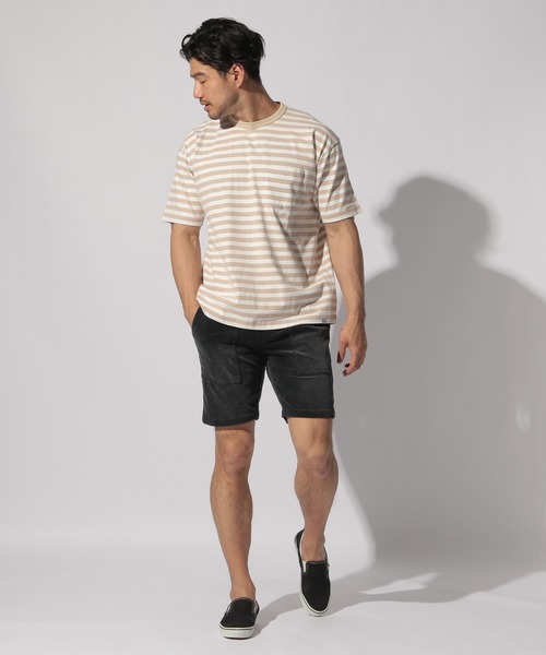 BAYFLOW(ベイフロー)の「WEB限定 ボーダーTEE S/S(Tシャツ/カットソー・メンズ・ベージュ/マルーン/ダークオレンジ/ライトブルー・LARGE/MEDIUM)」の9枚目の写真