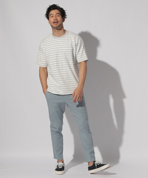 BAYFLOW(ベイフロー)の「WEB限定 ボーダーTEE S/S(Tシャツ/カットソー・メンズ・ベージュ/マルーン/ダークオレンジ/ライトブルー・LARGE/MEDIUM)」の12枚目の写真