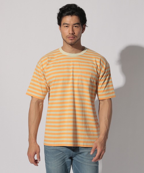 BAYFLOW(ベイフロー)の「WEB限定 ボーダーTEE S/S(Tシャツ/カットソー・メンズ・ベージュ/マルーン/ダークオレンジ/ライトブルー・LARGE/MEDIUM)」の18枚目の写真