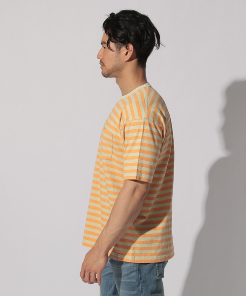BAYFLOW(ベイフロー)の「WEB限定 ボーダーTEE S/S(Tシャツ/カットソー・メンズ・ベージュ/マルーン/ダークオレンジ/ライトブルー・LARGE/MEDIUM)」の7枚目の写真