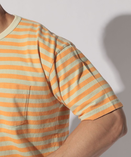 BAYFLOW(ベイフロー)の「WEB限定 ボーダーTEE S/S(Tシャツ/カットソー・メンズ・ベージュ/マルーン/ダークオレンジ/ライトブルー・LARGE/MEDIUM)」の21枚目の写真