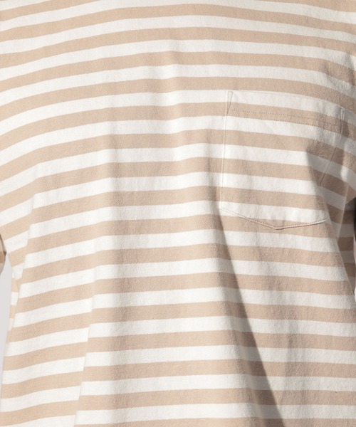 BAYFLOW(ベイフロー)の「WEB限定 ボーダーTEE S/S(Tシャツ/カットソー・メンズ・ベージュ/マルーン/ダークオレンジ/ライトブルー・LARGE/MEDIUM)」の15枚目の写真