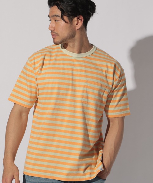BAYFLOW(ベイフロー)の「WEB限定 ボーダーTEE S/S(Tシャツ/カットソー・メンズ・ベージュ/マルーン/ダークオレンジ/ライトブルー・LARGE/MEDIUM)」の16枚目の写真
