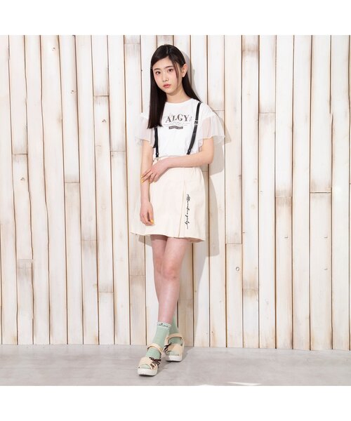 algy（アルジー）の「合皮サス付きスカパン（スカート・キッズ・ミント/アイボリー/チェック・X-SMALL/XX-SMALL/SMALL/MEDIUM）」の4枚目の写真