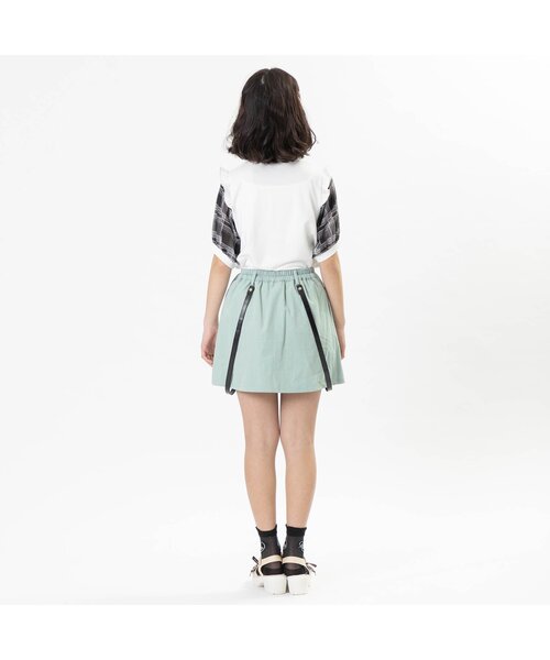 algy（アルジー）の「合皮サス付きスカパン（スカート・キッズ・ミント/アイボリー/チェック・X-SMALL/XX-SMALL/SMALL/MEDIUM）」の6枚目の写真
