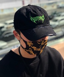AZS TOKYO | AZS TOKYO/アザストーキョー/"THRASH METAL" LOGO DISTRESSED CAP (BLACKxNEON)(キャップ)