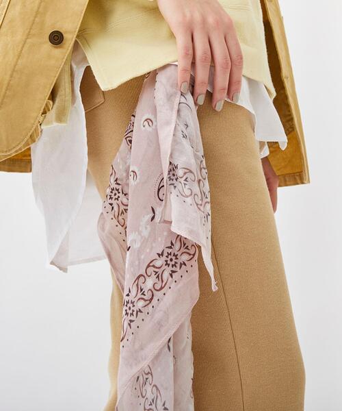 coen（コーエン）の「マルチWAYビッグバンダナストール（ストール/ショール・レディース・ライトグレー/ネイビー/クリーム/ライトピンク・FREE）」の7枚目の写真