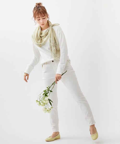 coen（コーエン）の「マルチWAYビッグバンダナストール（ストール/ショール・レディース・ライトグレー/ネイビー/クリーム/ライトピンク・FREE）」の12枚目の写真