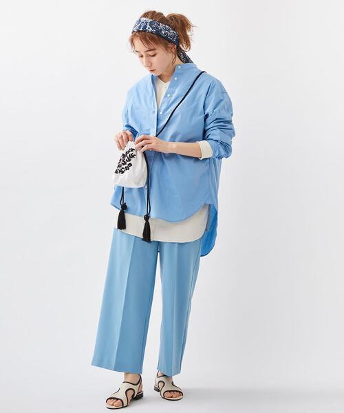 coen（コーエン）の「マルチWAYビッグバンダナストール（ストール/ショール・レディース・ライトグレー/ネイビー/クリーム/ライトピンク・FREE）」の14枚目の写真