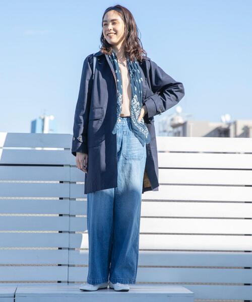 coen（コーエン）の「マルチWAYビッグバンダナストール（ストール/ショール・レディース・ライトグレー/ネイビー/クリーム/ライトピンク・FREE）」の17枚目の写真