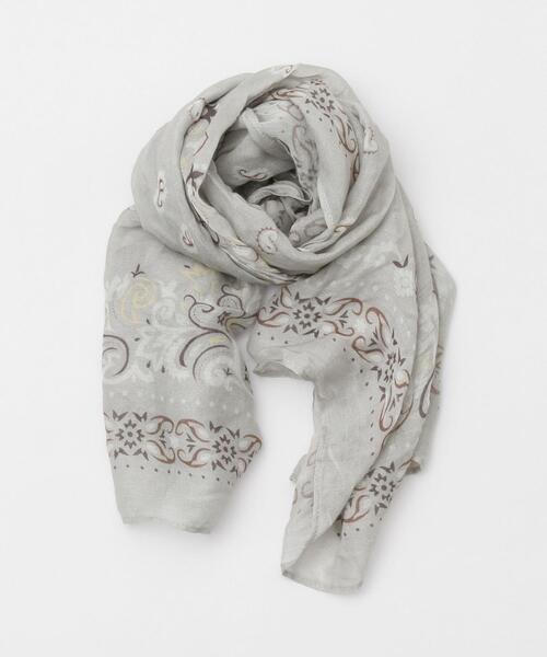 coen（コーエン）の「マルチWAYビッグバンダナストール（ストール/ショール・レディース・ライトグレー/ネイビー/クリーム/ライトピンク・FREE）」の19枚目の写真