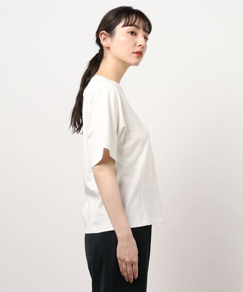 SIPULI（シプリ）の「American Sea Island Cotton 吊り編みTシャツ（Tシャツ/カットソー・レディース・ホワイト/サックスブルー/ライトグレー・2）」の6枚目の写真