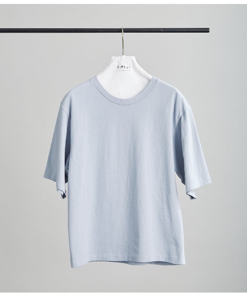 SIPULI（シプリ）の「American Sea Island Cotton 吊り編みTシャツ（Tシャツ/カットソー・レディース・ホワイト/サックスブルー/ライトグレー・2）」の3枚目の写真