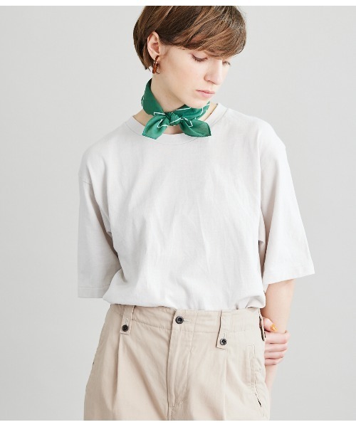 SIPULI（シプリ）の「American Sea Island Cotton 吊り編みTシャツ（Tシャツ/カットソー・レディース・ホワイト/サックスブルー/ライトグレー・2）」の2枚目の写真