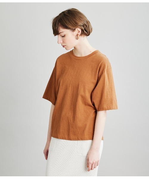 SIPULI（シプリ）の「American Sea Island Cotton 吊り編みTシャツ（Tシャツ/カットソー・レディース・ホワイト/サックスブルー/ライトグレー・2）」の14枚目の写真