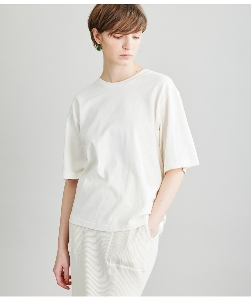 SIPULI（シプリ）の「American Sea Island Cotton 吊り編みTシャツ（Tシャツ/カットソー・レディース・ホワイト/サックスブルー/ライトグレー・2）」の20枚目の写真