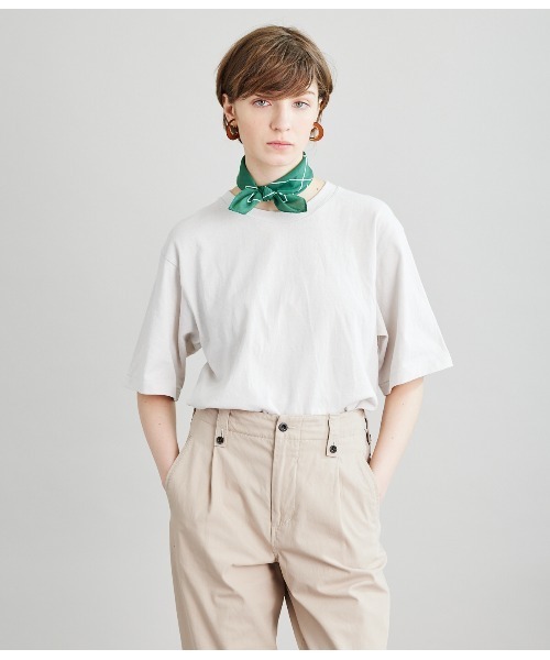 SIPULI（シプリ）の「American Sea Island Cotton 吊り編みTシャツ（Tシャツ/カットソー・レディース・ホワイト/サックスブルー/ライトグレー・2）」の5枚目の写真