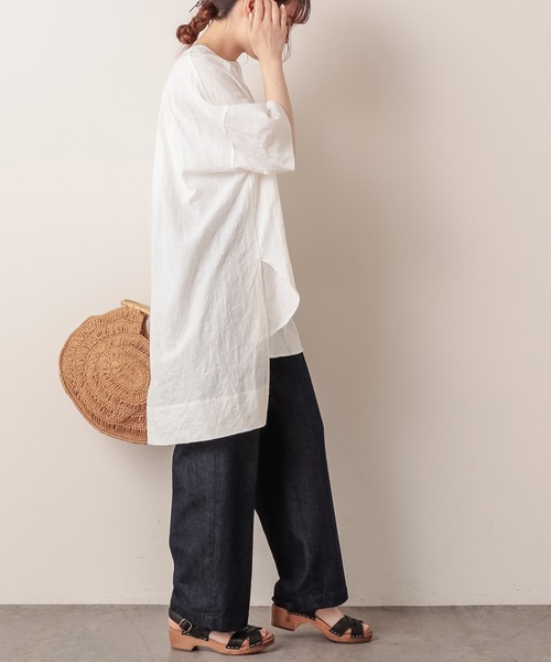 PUAL CE CIN（ピュアルセシン）の「レーヨンリネン 大花刺繍ブラウス 