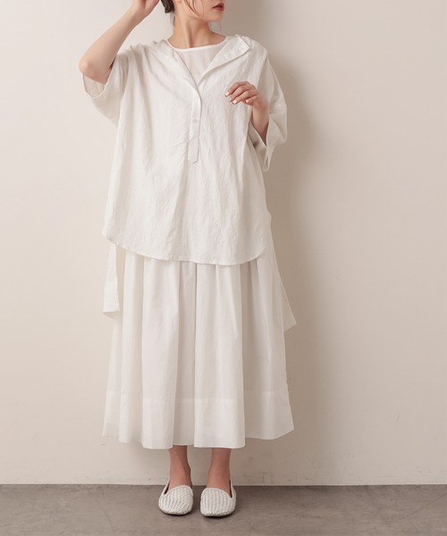 PUAL CE CIN（ピュアルセシン）の「レーヨンリネン 大花刺繍ブラウス 