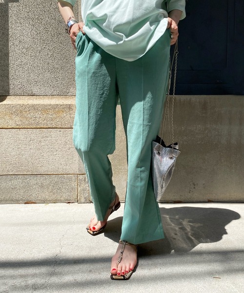 DouDou（ドゥドゥ）の「サテンイージーセンプレパンツ2（その他パンツ・レディース・オレンジ/ベージュ/グリーン・FREE）」の3枚目の写真