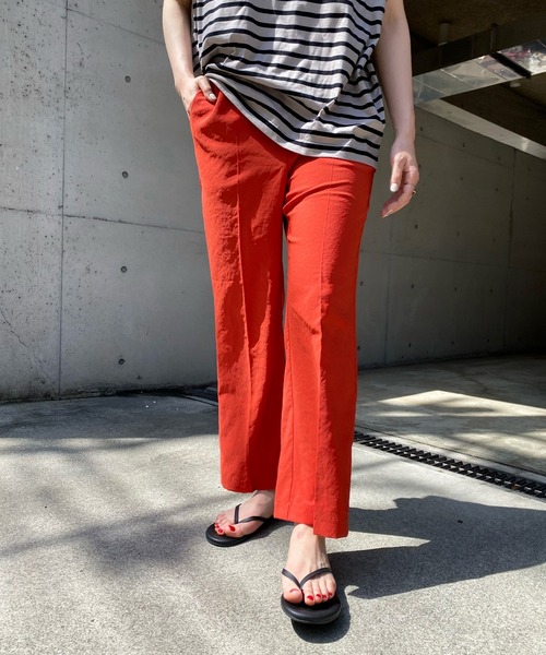 DouDou（ドゥドゥ）の「サテンイージーセンプレパンツ2（その他パンツ・レディース・オレンジ/ベージュ/グリーン・FREE）」の6枚目の写真