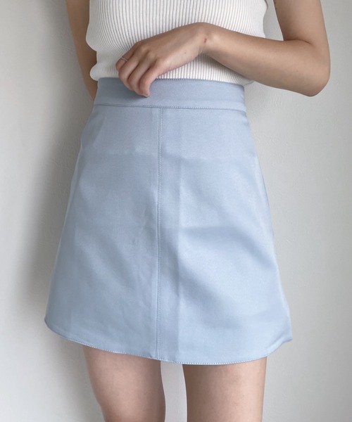 at12:03（アットイチニーゼロサン）の「ハイウエスト台形スカパン（スカート・レディース・ブラック/イエロー/ブルー/アイボリー・M）」の3枚目の写真