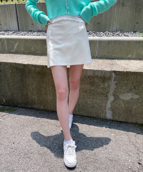 at12:03（アットイチニーゼロサン）の「ハイウエスト台形スカパン（スカート・レディース・ブラック/イエロー/ブルー/アイボリー・M）」の9枚目の写真