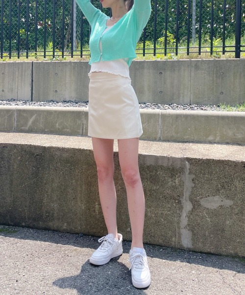 at12:03（アットイチニーゼロサン）の「ハイウエスト台形スカパン（スカート・レディース・ブラック/イエロー/ブルー/アイボリー・M）」の14枚目の写真