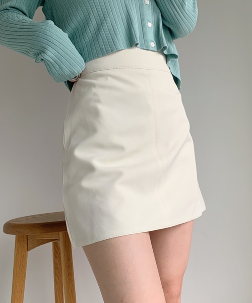 at12:03（アットイチニーゼロサン）の「ハイウエスト台形スカパン（スカート・レディース・ブラック/イエロー/ブルー/アイボリー・M）」の15枚目の写真