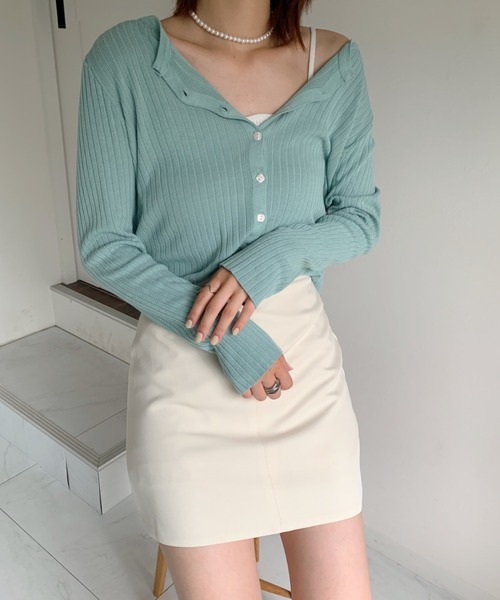 at12:03（アットイチニーゼロサン）の「ハイウエスト台形スカパン（スカート・レディース・ブラック/イエロー/ブルー/アイボリー・M）」の16枚目の写真